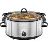 imageChefman 6 Quart Slow Cooker with Locking Lid Ceramic Crock with Portable Cook and Carry Travel Latching Lock Large Easy Clean Dishwasher Safe Pot Insert Manual 3 Heat Settings Stainless Steel