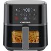 imageChefman Air Fryer  4 QT Compact Airfryer for Quick ampamp Easy Meals Features HiFry Technology for Extra Crisp EasyView Window Touch Controls with 4 Presets Nonstick ampamp Dishwasher Safe Basket  Grey