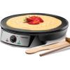 imageChefman Electric Crepe Maker ampamp Griddle Precise Temperature Control Skillet for Perfect Brunch Blintzes Pancakes Eggs Bacon ampamp Tortillas 12quot Nonstick Grill Pan Includes Batter Spreader ampamp Spatula