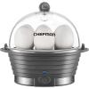 imageChefman Electric Egg Cooker Boiler Rapid Poacher Food ampamp Vegetable Steamer Quickly Makes Up to 6 Hard Medium or Soft Boiled PoachingOmelet Tray Included Ready Signal BPAFree IvoryGray