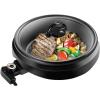 imageChefman Electric Grill And Skillet Ridged Surface Braise Steam Saut Sear Pan Fry Adjustable Temperature 42Quart BlackSquareBlack  Round