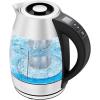 imageChefman Electric Tea Kettle 18 Liter Hot Water Electric Kettle Temperature Control Water Boiler with 5 Presets TriColored LED Lights Keep Warm Automatic Shutoff GreyStainless