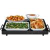 imageChefman Electric Warming Tray with Adjustable Temperature Control Perfect For Buffets Restaurants Parties Events and Home Dinners Glass Top Extra Large 21 x 16 Surface Keeps Food Hot  BlackStainless Black