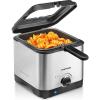 imageChefman Fry Guy The Most Compact ampamp Convenient To Deep Fry Comfort Food RestaurantStyle Basket With A 16Quart Capacity EasyView Window ampamp Adjustable Temp Control Stainless  15 LiterStainless  15 Liter