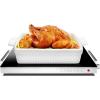 imageChefman Long Electric Warming Plate Heating Element Prep Food for Parties Stainless Steel Frame ampamp Tempered Glass Surface Buffet at Home for Trays ampamp Dishes CoolTouch Handles BlackCompact  155 x 12