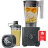 imageChefman Obliterator 48 oz Countertop Blender for Smoothies 1380W Motor to Crush Ice Nuts and Frozen Fruit with Stainless Steel Blade Auto Blend Function Includes 20 oz Travel Jar  ConcreteMidnight
