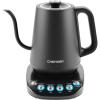 imageChefman TrueTemp Precision Control Gooseneck Kettle Internal Custom Temperature Control and 6 OneTouch Presets BoilDry Protection Auto ShutOff for Safety For Pour Over Coffee and Tea BlackGooseneck Temperature Control