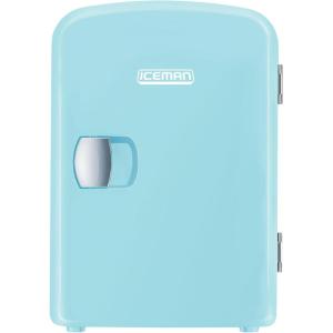 imageChefman  Iceman Mini Portable Blue Personal Fridge Cools Or Heats ampamp Provides Compact Storage For Skincare Snacks Or 6 12oz Cans W A Lightweight 4liter Capacity To Take On The Go