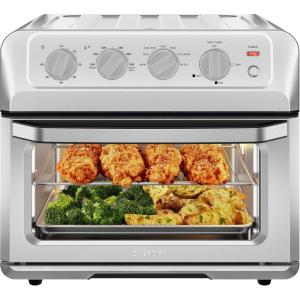 imageChefman Air Fryer Toaster Oven Combo 7In1 Convection Oven Countertop 20 Qt Oven Air fryer Cook a 10 Inch Pizza Air Fry 2 lb of Chicken Wings Toast Broil Auto Shutoff Stainless20 Quart