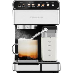 imageChefman CafMaster Pro Espresso Machine Brew Single or Double Shots Coffee Maker with BuiltIn Milk Frother for Cappuccino ampamp Latte XL 18 Liter Removable Water Reservoir  Stainless Steel