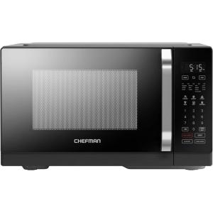 imageChefman Countertop Microwave Oven 07 Cu Ft Digital Stainless Steel Microwave 700 Watts with 6 Auto Menus 10 Power Levels Eco Mode Memory Mute Function Child Safety Lock Easy Clean08 Cu Ft  MicroCrisp