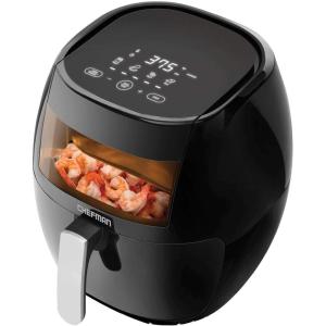 imageChefman Electric Indoor Air Fryer  Grill Does It All CountertopSize 5in1 Unit Can Air Fry Grill Roast Bake and Broil Removable Integrated Probe Thermometer Guarantees Perfect Doneness8 QT  Window