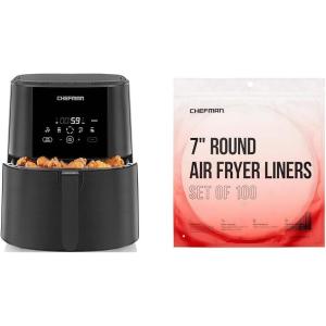 imageChefman Electric Indoor Air Fryer  Grill Does It All CountertopSize 5in1 Unit Can Air Fry Grill Roast Bake and Broil Removable Integrated Probe Thermometer Guarantees Perfect Doneness5 QT