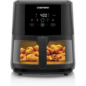 imageChefman Electric Indoor Air Fryer  Grill Does It All CountertopSize 5in1 Unit Can Air Fry Grill Roast Bake and Broil Removable Integrated Probe Thermometer Guarantees Perfect Doneness8 QT  Easy View