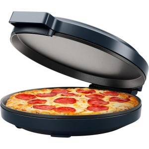 imageChefman Everything Maker ampamp Pizza Oven  1440W Countertop Electric Pizza Maker with 12 Nonstick Cooking Plates Make Pizza Quesadillas Omelettes and More with Indicator Lights and Vertical StorageMidnight