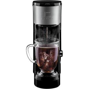 imageChefman Froth  Brew Coffee Maker and Milk Frother Single Serve Brewer for KCup Pods ampamp Grounds for Latte and Cappuccino Style Drinks Compact 20 oz Glass Mug and Reusable Filter Included 21 ozCompact 14 oz