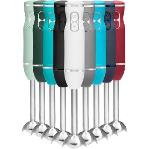 imageChefman Immersion Stick Hand Blender with Stainless Steel Blades Powerful Electric Ice Crushing 2Speed Control Handheld Food Mixer Purees Smoothies Shakes Sauces ampamp Soups Midnight BlueIvory