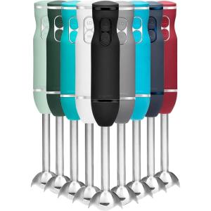 imageChefman Immersion Stick Hand Blender with Stainless Steel Blades Powerful Electric Ice Crushing 2Speed Control Handheld Food Mixer Purees Smoothies Shakes Sauces ampamp Soups Midnight BlueBlack