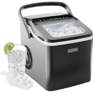 imageIceman Commercial Ice Maker Machine 100lbs24H Stainless Steel Ice Machine with 30lb Storage Bin Under Counter Ice Maker for Restaurant Home Bar Office Ice Scoop ampamp Drain Hose IncludedCompact Bullet Ice Maker