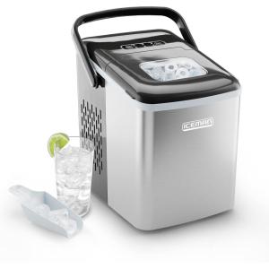 imageIceman Commercial Ice Maker Machine 100lbs24H Stainless Steel Ice Machine with 30lb Storage Bin Under Counter Ice Maker for Restaurant Home Bar Office Ice Scoop ampamp Drain Hose IncludedBullet Ice Maker