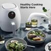 imageCHEFMAN Small Air Fryer Healthy Cooking 37 Qt Nonstick User Friendly and Digital Touch Screen w 60 Minute Timer ampamp Auto Shutoff Dishwasher Safe Basket BPAFree Glossy White35 Quart