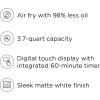 imageCHEFMAN Small Air Fryer Healthy Cooking 37 Qt Nonstick User Friendly and Digital Touch Screen w 60 Minute Timer ampamp Auto Shutoff Dishwasher Safe Basket BPAFree Glossy White35 Quart