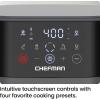 imageChefman Air Fryer  6 QT Compact Airfryer for Quick ampamp Easy Meals Features HiFry Technology for Extra Crisp EasyView Window Touch Controls with 4 Presets Nonstick ampamp Dishwasher Safe Basket  Grey
