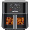 imageChefman Air Fryer  6 QT Compact Airfryer for Quick ampamp Easy Meals Features HiFry Technology for Extra Crisp EasyView Window Touch Controls with 4 Presets Nonstick ampamp Dishwasher Safe Basket  Grey