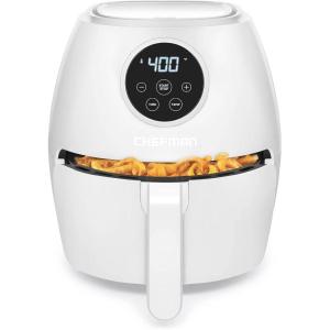 imageCHEFMAN Small Air Fryer Healthy Cooking 37 Qt Nonstick User Friendly and Digital Touch Screen w 60 Minute Timer ampamp Auto Shutoff Dishwasher Safe Basket BPAFree Glossy White35 Quart