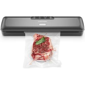 imageChefman Food Vacuum Sealer Machine Compact Vacuum Sealer with Moist ampamp Dry Settings Perfect for Sous Vide Storage and Freezer OneTouch Operation Vacuum Storage Bags Included  Black