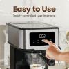 imageChefman CraftBrew Espresso Machine 15Bar Pump Digital Espresso Maker wSteam Wand for Latte ampamp Cappuccino Compact Espresso Coffee Machine w 18L Removable Water Reservoir  Stainless Steel