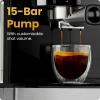 imageChefman CraftBrew Espresso Machine 15Bar Pump Digital Espresso Maker wSteam Wand for Latte ampamp Cappuccino Compact Espresso Coffee Machine w 18L Removable Water Reservoir  Stainless Steel