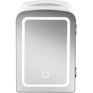 imageChefman  Iceman Portable Mirrored Beauty Fridge With LED Lighting 4L Mini Refrigerator Skin Care Makeup Storage wMirror ampamp Light Chill Serums And Face Masks For Desktop Or Travel Cool ampamp Heat