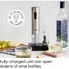 imageChefman Electric Wine Opener W Foil Cutter OneTouch Open 30 Bottles On Single Charge Automatic Corkscrew ampamp Foil Remover Rechargeable Battery 110 Watts 120 Volts Stainless