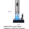 imageChefman Electric Wine Opener W Foil Cutter OneTouch Open 30 Bottles On Single Charge Automatic Corkscrew ampamp Foil Remover Rechargeable Battery 110 Watts 120 Volts Stainless