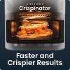 imageChefman Crispinator Air Fryer 6in1 with 8 Qt capacity 450F Max Temp with TurboFry Pro Technology for Fast and Even Results Viewing Window Nonstick Ceramic Basket 10Pc Liner Starter PackConcrete