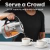 imageCHEFMAN Lightning HighPowered Electric Kettle 18L 1750W Rapid Boil 2 Cups in 2 Minutes BPA Free Cordless Tea Kettle with Digital Temperature Control and 1Hour Keep Hot  Stainless SteelStainless  Temp Control