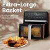 imageChefman Air Fryer TurboFry 9Qt 6in1 HighPowered 450F Cooking for Crispier French Fries Chicken and Onion Rings XL Windowed Basket Air Fry Bake Broil Reheat Dehydrate Defrost  Black9 Quart