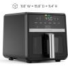 imageChefman Air Fryer TurboFry 9Qt 6in1 HighPowered 450F Cooking for Crispier French Fries Chicken and Onion Rings XL Windowed Basket Air Fry Bake Broil Reheat Dehydrate Defrost  Black9 Quart