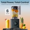 imageChefman Obliterator 48 oz Countertop Blender for Smoothies 1380W Motor to Crush Ice Nuts and Frozen Fruit with Stainless Steel Blade Auto Blend Function Includes 20 oz Travel JarMidnight