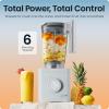 imageChefman Obliterator 48 oz Countertop Blender for Smoothies 1380W Motor to Crush Ice Nuts and Frozen Fruit with Stainless Steel Blade Auto Blend Function Includes 20 oz Travel JarConcrete