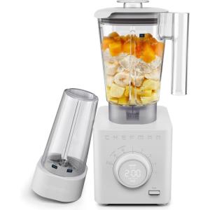 imageChefman Obliterator 48 oz Countertop Blender for Smoothies 1380W Motor to Crush Ice Nuts and Frozen Fruit with Stainless Steel Blade Auto Blend Function Includes 20 oz Travel JarConcrete