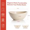 imageSweese 5 Inch Porcelain Small 10 oz Bowls Set of 6 for Dessert  Ice cream  Soup  Rice  Fruits  Small Portions  Microwave Dishwasher and Oven Safe  WhiteBeige