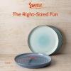 imageSweese Dinner Plates 10 Inch Round Porcelain Plates Dish Set for Lunch Party Wedding Restaurant Microwave Oven Dishwasher Safe Plates Set of 6 Cool Assorted ColorsBlue Series