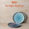 imageSweese Dinner Plates 10 Inch Round Porcelain Plates Dish Set for Lunch Party Wedding Restaurant Microwave Oven Dishwasher Safe Plates Set of 6 Cool Assorted ColorsBlue Series