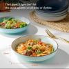 imageSweese Pasta Bowls Set of 6 30 Ounce Ceramic Salad Plates for Dishwasher ampamp Microwave Safe  Solid Salad Bowls Soup Bowls  Deep Plates Lipped Edges Oven Safe Porcelain Plates Serving BowlsGradient Blue