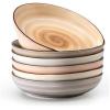 imageSweese Pasta Bowls Set of 6 30 Ounce Ceramic Salad Plates for Dishwasher ampamp Microwave Safe  Solid Salad Bowls Soup Bowls  Deep Plates Lipped Edges Oven Safe Porcelain Plates Serving BowlsNeutral