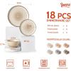 imageSweese Plates and Bowls Sets 18 Piece Dinnerware Set Porcelain Round Dinner Set for 6 Scratch Resistant Dishes Set Dishwasher and Oven Microwave Safe Handpainted Swirl Dishware Sets NeutralNeutral Colors
