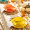 imageSweese Plates and Bowls Sets 18 Piece Dinnerware Set Porcelain Round Dinner Set for 6 Scratch Resistant Dishes Set Dishwasher and Oven Microwave Safe Handpainted Swirl Dishware Sets NeutralAssorted Colors