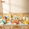 imageSweese Plates and Bowls Sets 18 Piece Dinnerware Set Porcelain Round Dinner Set for 6 Scratch Resistant Dishes Set Dishwasher and Oven Microwave Safe Handpainted Swirl Dishware Sets NeutralAssorted Colors